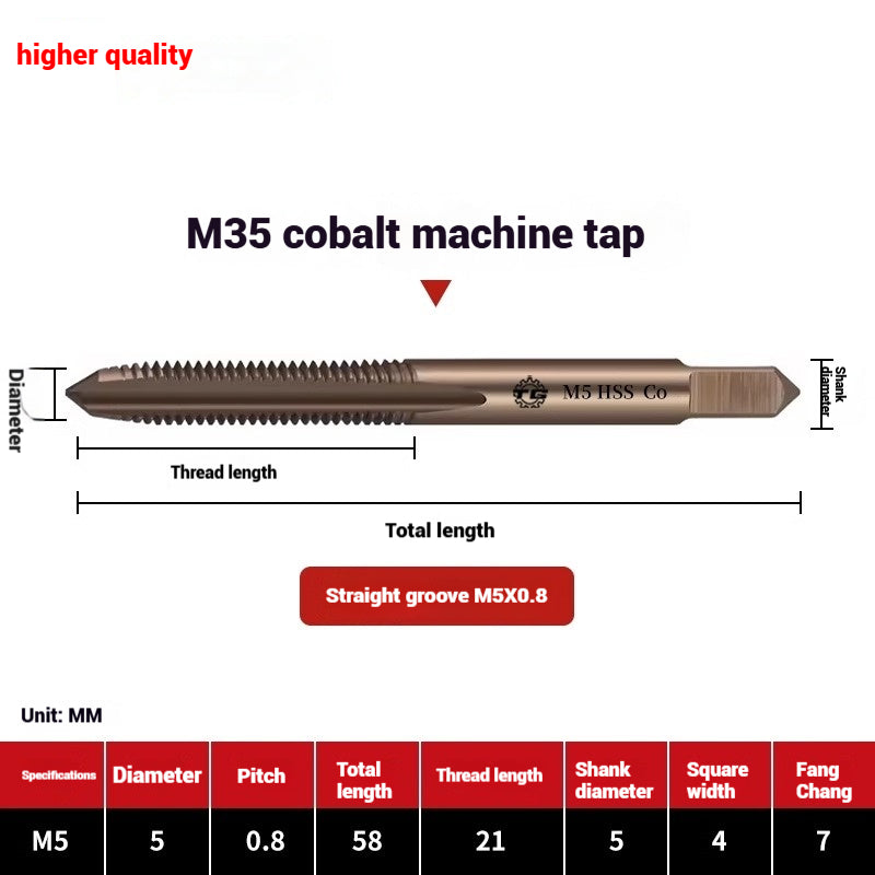 1084-M35 cobalt taps machine use high speed steel stainless steel special taps straight groove spiral apex backtapping taps Shandong Denso Pricision Tools Co.,Ltd.
